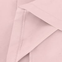 Ženska kratka jakna za blejler Notch Lavel Solid Boja Džepni kaput dugih rukava Očeki gornji odjeća, ružičasta