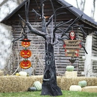 Naslovnica Vrtni zidni viseći znak Drveni plak Privjesak Halloween Party Decoration Bundkin lobanja