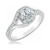 2CT okrugli moissanite pasijans zaručnički prsten za žene 18k bijeli pozlaćeni vjenčani prsten za vjenčanje srebrni godišnjice za nju