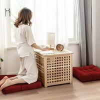 Podni jastuk za meditaciju, kvadratni veliki jastuci za odrasle, kabine za odrasle, kat za dnevnu sobu Tatami stolica vino-crvena