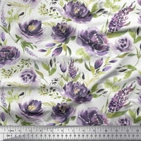 Soimoi smeđa pamučna vola od lišća tkanine i božur cvjetni otisak šivaći tkaninu dvorište široko