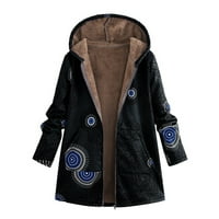 Hoodies Wofedyo za žene za slobodno vrijeme ispisano plišana jakna plus jakna kaput zimski kaputi za