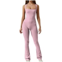 Amtdh Ženski trendovsko klirens Solid Color Yoga Sport Jogging Skiny New Care Beale Bealesiless Skinny Newwight Ležerne prilike Comfy pantalone Dame Jesen Fall Fashion Pink XL