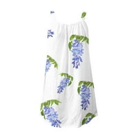 Žene Ljeto na plaži Proljeće Striped Print Slatka haljina Swing Cover Up Sundress Ležerne prilike bez rukava BOHO, kupite jednu ili dvije veličine veće
