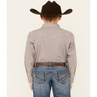 Cody James Boys 'Rowdy Plaid Print s dugih rukava Snap Western majica Tan X-Veliki