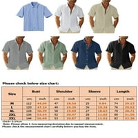 Bomotoo muškarci vrhovi gumb dole majica rever vrat Ljetne košulje Ležerne prilike za odmor Bluza Green 3xl