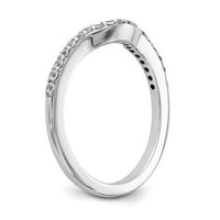 Čvrsti 14K bijeli zlatni dijamantski vjenčani prsten veličine 7
