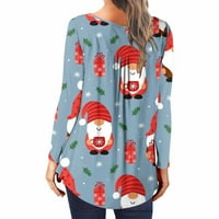 Prodaja Ženska majica Ležerne prilike za ljuljanje Božićno stablo Candy Cane Snjegović Grafički gnom
