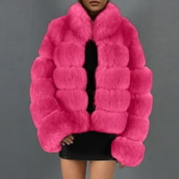 Absuyy zimski kaputi za žene Fau fur dugih rukava Ležerne prilike pune boje toplo obrezana jakna vruće