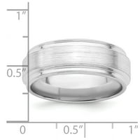 Bijeli sterling srebrni prsten za prstoplov rodirani rešeno brušeno, veličine 9.5