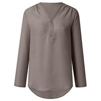 Bvnarty kratkih rukava bluze s majicama Ženska povremena tunika V-izrez za bluzu za bluzu s vratnim