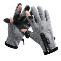 Tejiojio Zimske rukavice za muškarce Žene Zimske muškarce Biciklističke rukavice Zipper ekran Vjetrootporne vodootporne planinarske rukavice