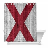 Zastava države Alabama State na drva Kuća Dekor za zavjese za tuširanje za kupatilo Dekorativno kupatilo Set za tuširanje