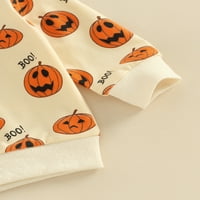 Toddler Baby Boys Girls Halloween Outfits dugih rukava bundeve print vrhovi zadivljujuće hlače 0-24m
