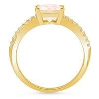 1.66ct Princess rez ružičasti simulirani dijamant 18k žuti zlatni godišnjički angažman prsten veličine