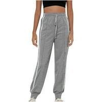 Pantalone za žensko zadužno prodaja ženskih darki casual visoke struke labave hlače udobne pantalone za vještače hlače
