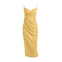 Ženske ljetne haljine za žene Ležerni datur haljina tiskani MAXI V-izrez dugih rukava bez rukava s