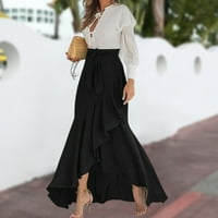 BXINGSFTYS Dame Casual Long Suknja Linijska ljetna suknja Jednobojna seksi stila dnevna odjeća