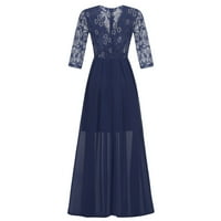 Absuyy ljetne haljine za žene retro kratkih rukava V izrez Vintage haljine haljine plave veličine xl