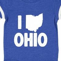 Inktastic I Love Ohio sa državnom siluetom poklon baby boy ili baby girl bodysuit