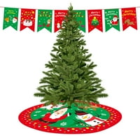 Suknja za božićnu drvvu osnovna pregača podna mat ukrasni poklon rug zeleni i crveni