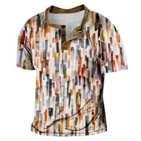 Muška košulja Ljeto tiskana majica na otvorenom retro gumb labav kratki rukav gornji narandžasti xxl