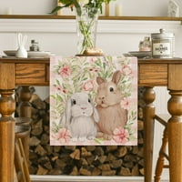 Bunny Rabbit Cvijeće napušta ružičastu bivolu PLAIV ISTERNI TANKER RENERN SPRING Kuhinjski stolni stol ukras za kućnu zabavu Dekor