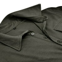 Zodanni MENS Polo majica s dugim rukavom Bluza Redovna fit vrhova Ležerna majica TEE radna majica Grey M