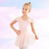 Djevojke Dječji ples Leotard odjeća Ljeto Leteće rukave Trening odjeća Balet One-komadno teretano odijelo