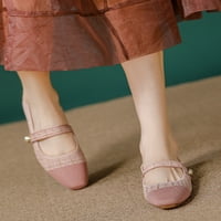 LUMENTO žene Mary Jane Sandale zatvoreni kvadratni toe ravna sandala ljetna haljina s cipelama mekane