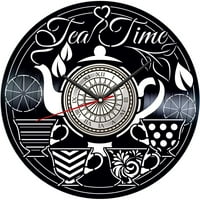 Vrijeme čaja Vinil Record Wall Sat Retro stil Zidni sat Tihi kućni dekor Jedinstveni umjetnost Posebni