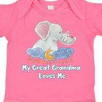 Inktastic moja velika baka voli me slatke slonove oblake Moon Stars Daft Baby Boy ili Baby Girl Bodysuit