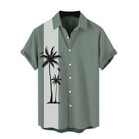 Ležerne prilike za majicu za majicu za muškarce dolje gumb za tropske odmore na plaži