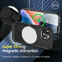 Dteck magnetska futrola za iPhone plus kompatibilan sa magsafe, teškim matte natrag tanki poklopac otporni