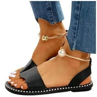 Ženske sandale gnobogi sandale za žene ravne papuče otvoreni pearl comfy plaža rimska cipela flip flop