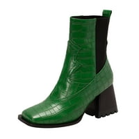 SNGXGN Weed Western Cowboy Mid Wide Calf čizme Moda šiljasta peta pete za žene, zelena, veličine 40