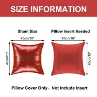 PiccoCasa Shiny Sequin 18 Kvadratni ukrasni jastuk za bacanje, crveni
