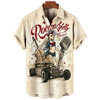 Ljetna košulja za muškarce Revel kratki rukav Top rock gumba kratki rukav majica Cool Hawaiian Muška
