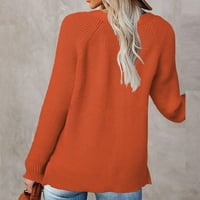Dolish Pad, Zimski kardigan džemperi za žene, plus, prevelizirani, topli, narandžasti, ženski povremeni džep dugih rukava u obliku pulover V-izrez džemper