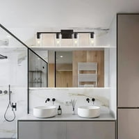 Crno kupaonica Učvršćivači hladnjaka, 4-lagana modernu kupaonicu rasvjeta sa čistom staklenom nijansom, industrijski zidni svjetiljke za kupaonicu kuhinju dnevni boravak spavaća soba