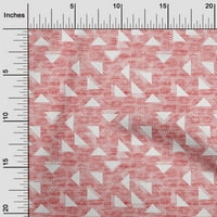 Onuone pamuk poplin mandys ružičasta tkanina tekstura i trokut geometrijski obrtni projekti dekor tkanine