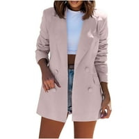 Homenesgenics Womens Coats i jakne za čišćenje Žene Business Attere Solid Color Cardigan Gornji kaput od glavnog rukava