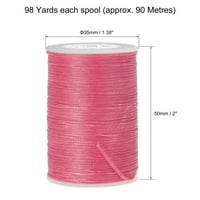 Uxcell Yards 150d kožni šivanje navoja poliestera voštana kabela, tamna ružičasta