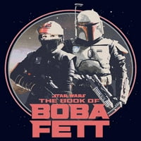 Junior's Star Wars: Knjiga Boba Fett Fennec i Boba Classic Circle Graphic Tee Mornary Plava Velika
