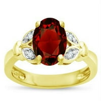 Star K Okrugli originalni Garnet Marquee Dizajn Obećaj zaručnički prsten u KT Bijeloj zlatnoj veličini 4. Ženska odrasla osoba