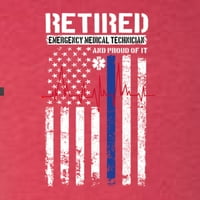 U penziji EMT i ponosni na IT Americana American Pride Mens Premium Tri Blend majica, vintage crvena,