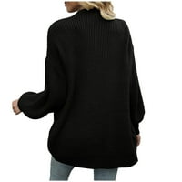 Ženske modne džempere Ležerne prilike s dugim rukavima Card Cardigan Lagana pletena džemper Otvori prednji