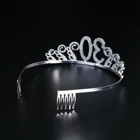 Rođendan Kristal Crvena Rhinestone Tiara Queen Crowns Dance Party Party Traka za kosu Clip za ženska