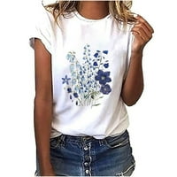 Košulja za žene Grafički simpatični posadni kratki rukav Ležerne prilike plus veličina labava fit vintage bluza bijela l