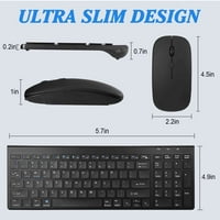 Punjivi bežični tipkovnici, urban tanka tanka tastatura niskog profila i miš sa numeričkim tastaturama